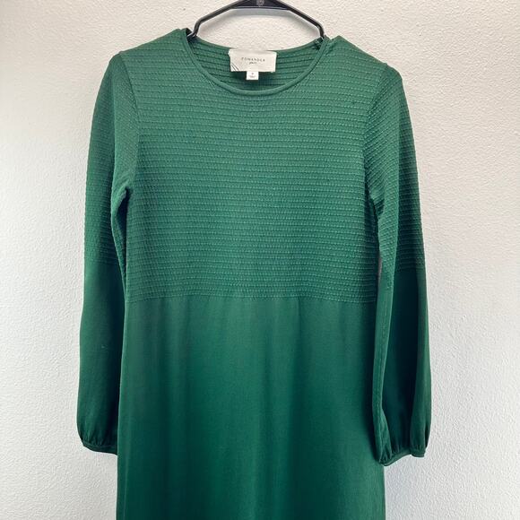 Pomander Place Hunter Green Double Knit Lennox Dress Small - Picture 3 of 12
